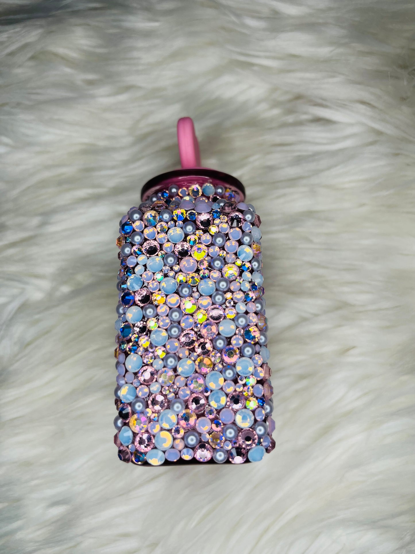 Baby Pink & White Pearls Bling “Self Love Elixir” Bottle (Empty)