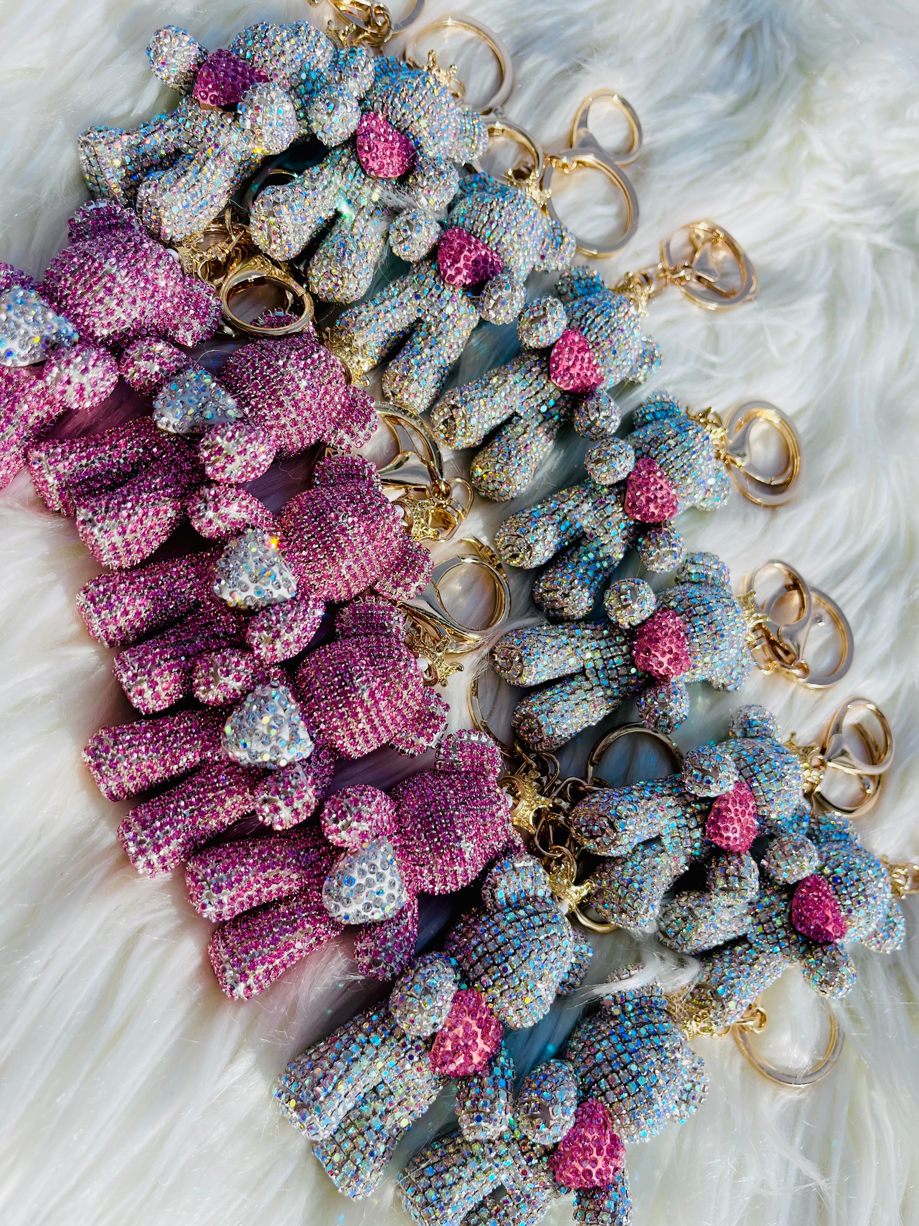 Bling Teddy Bear Keychains 🧸💖 – Ru's Radiance