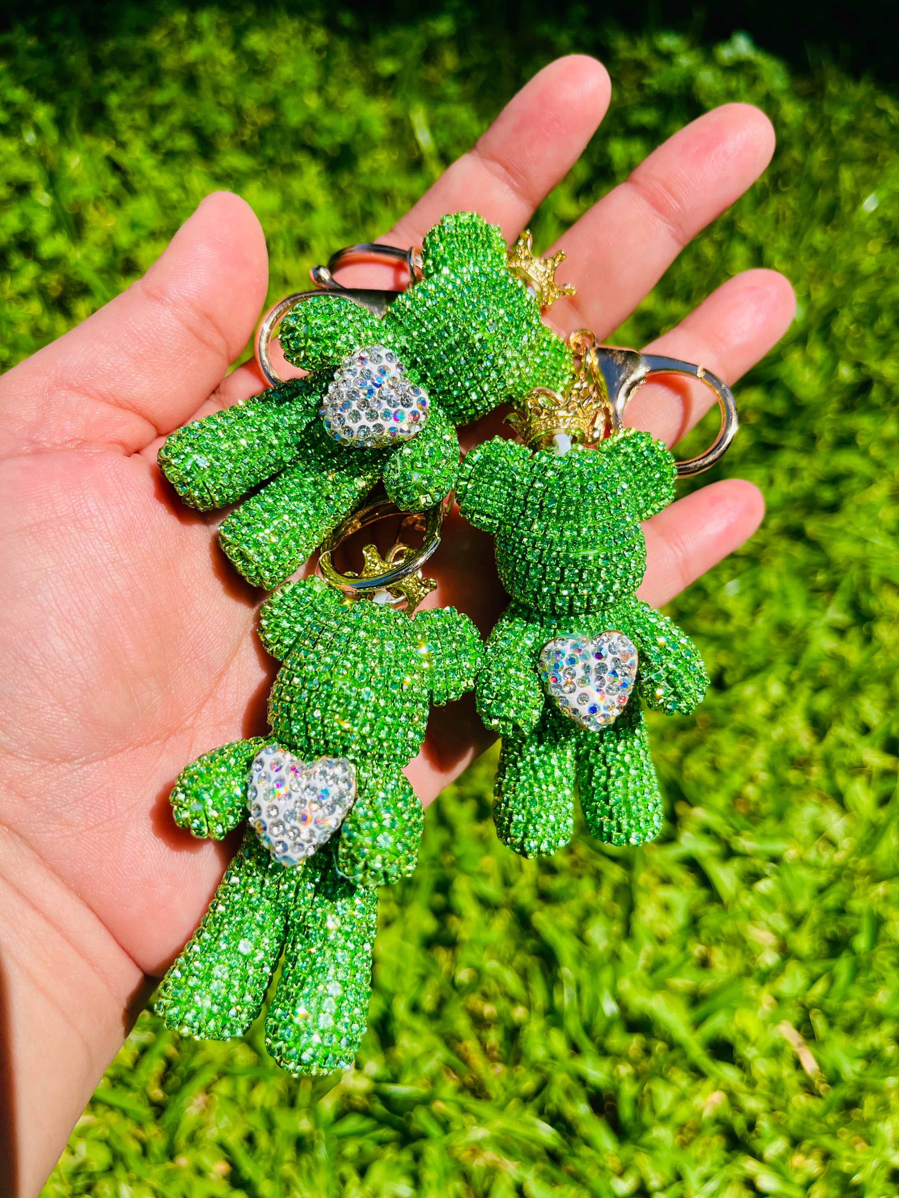 Bling Teddy Bear Keychains 🧸💖 – Ru's Radiance