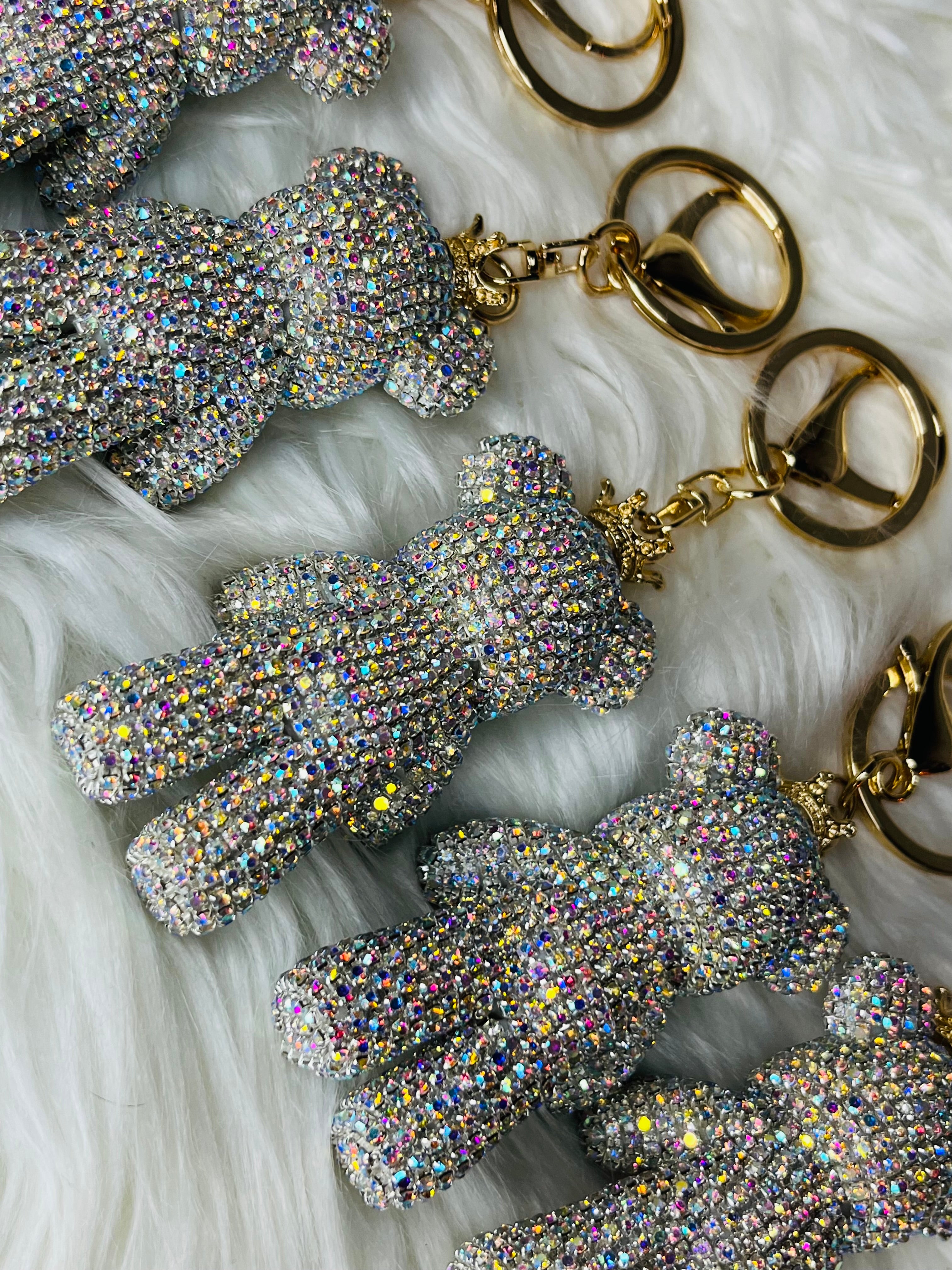 Bling Teddy Bear Keychains 🧸💖 – Ru's Radiance