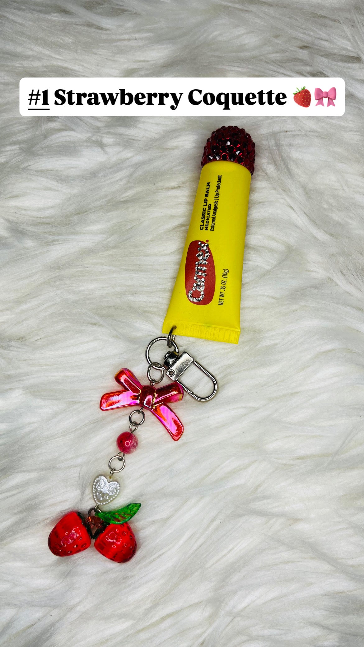 Bling Carmex Lip Gloss Keychains