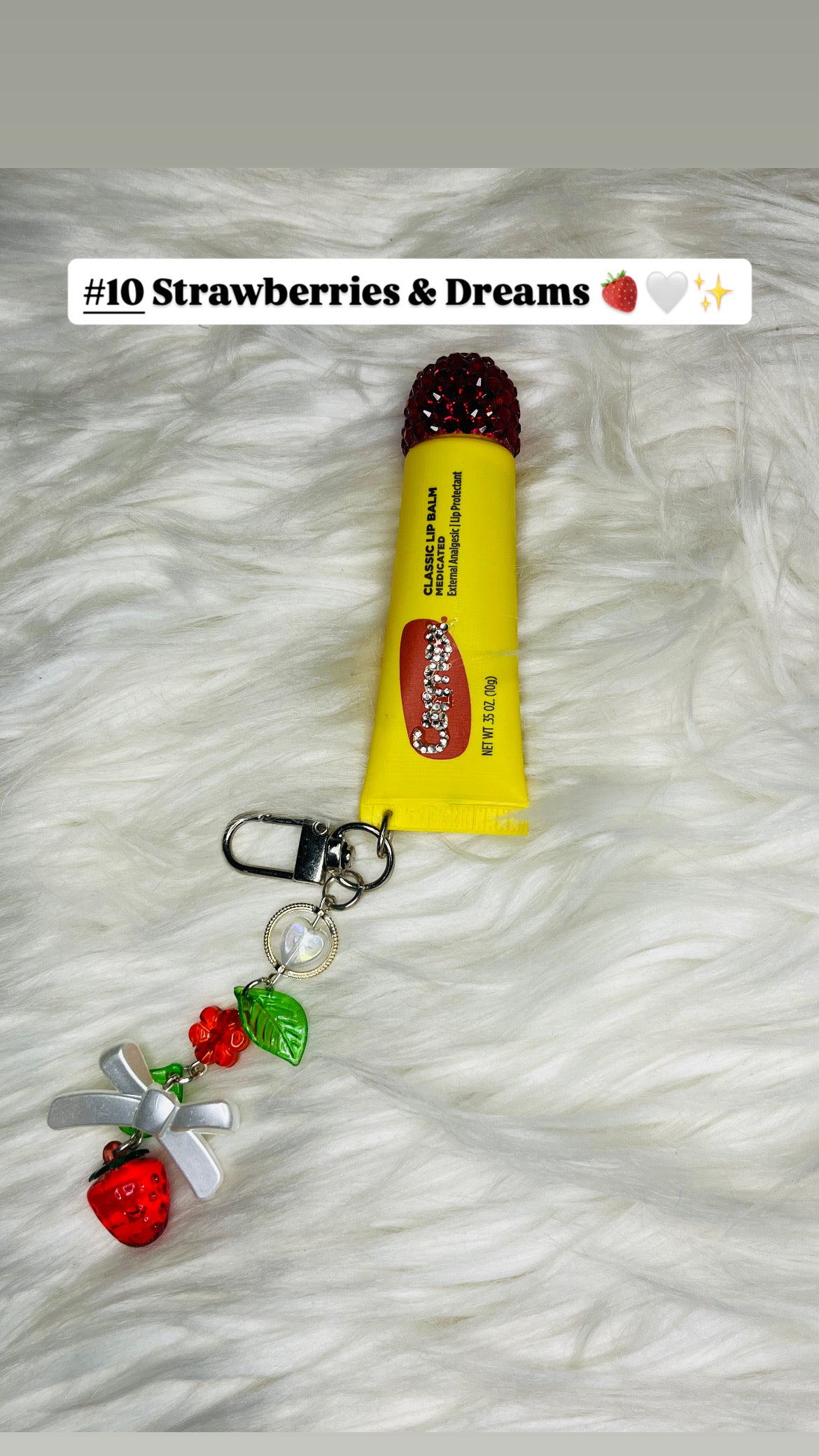Bling Carmex Lip Gloss Keychains