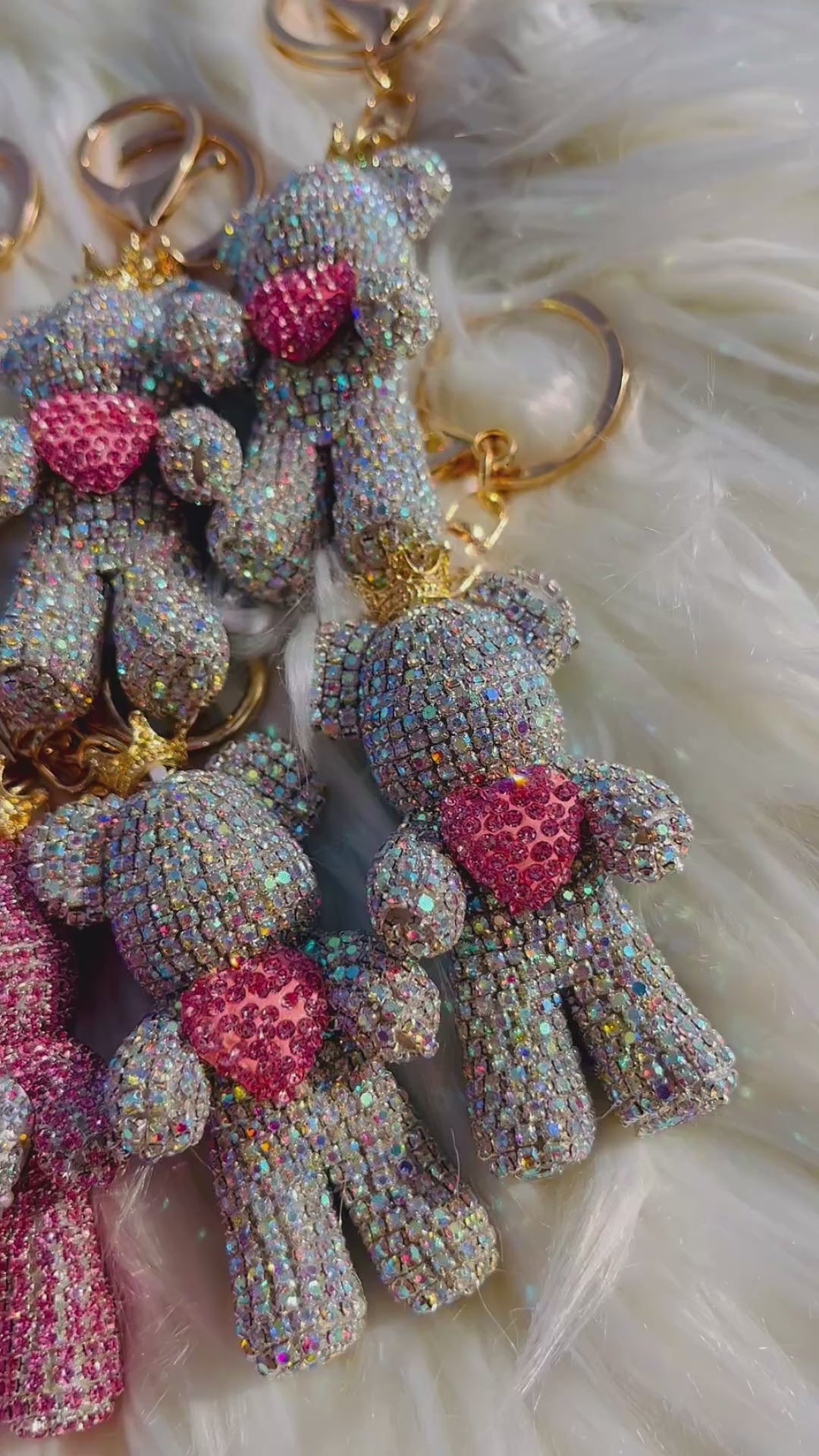 Bling Teddy Bear Keychains 🧸💖 – Ru's Radiance
